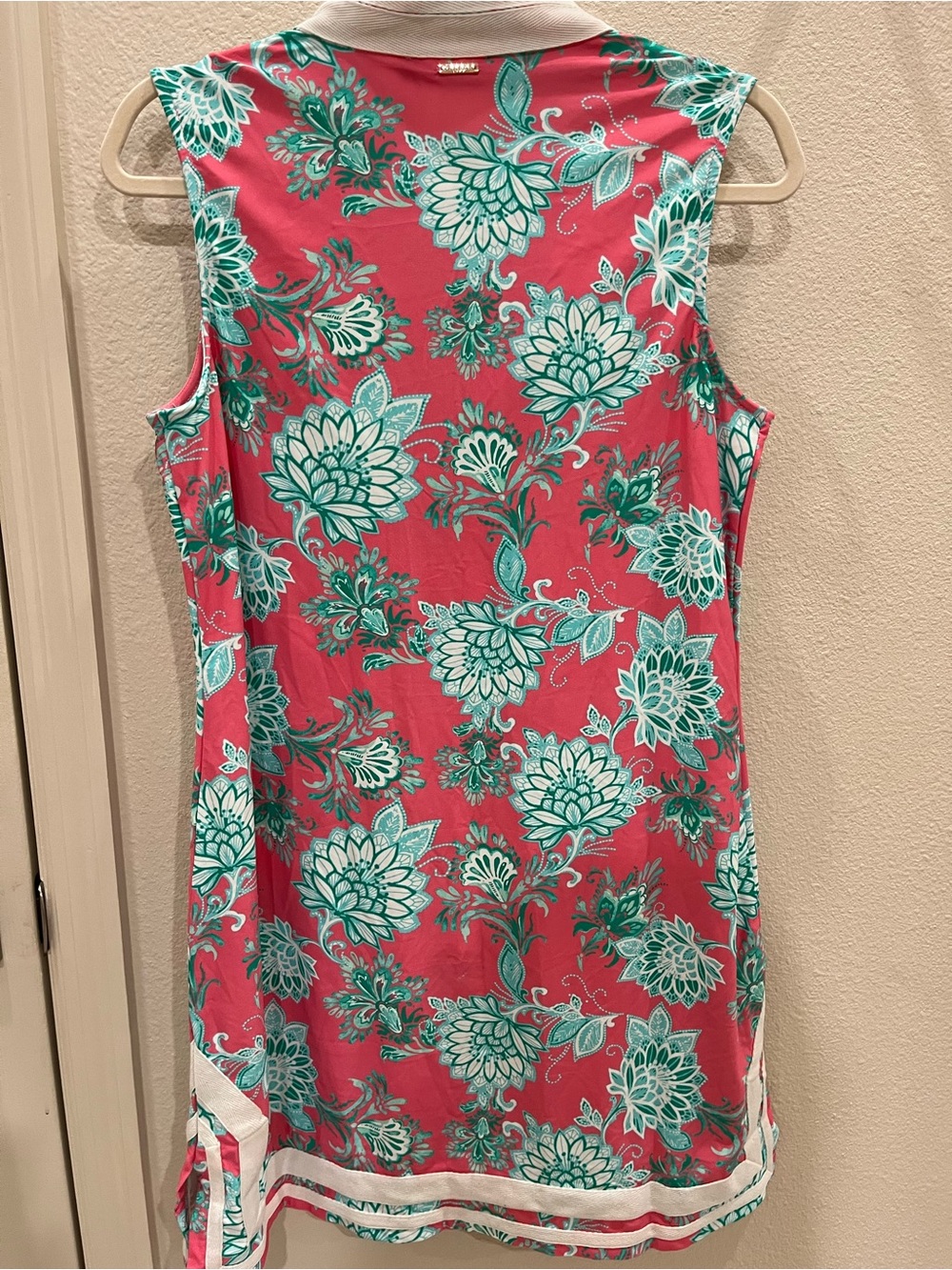 Cabana Life Cote de Azure Sleeveless Pink Floral Shift Tunic swim cover up Dress - Picture 10 of 11
